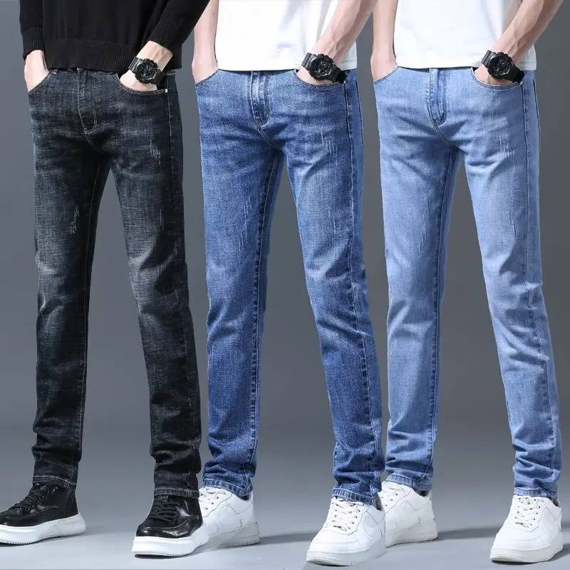 

Jeans Men's Autumn Straight Fit Feet 2023 New Trend Stretch Casual Long Pants mens jeans men clothing