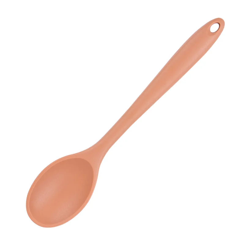 Silicone Spoon Long Handle Kids Mixing Soup Spoon Non-stick Stirring ,Serving Scoop Cooking Utensils, Ladle Kitchen Accessories
