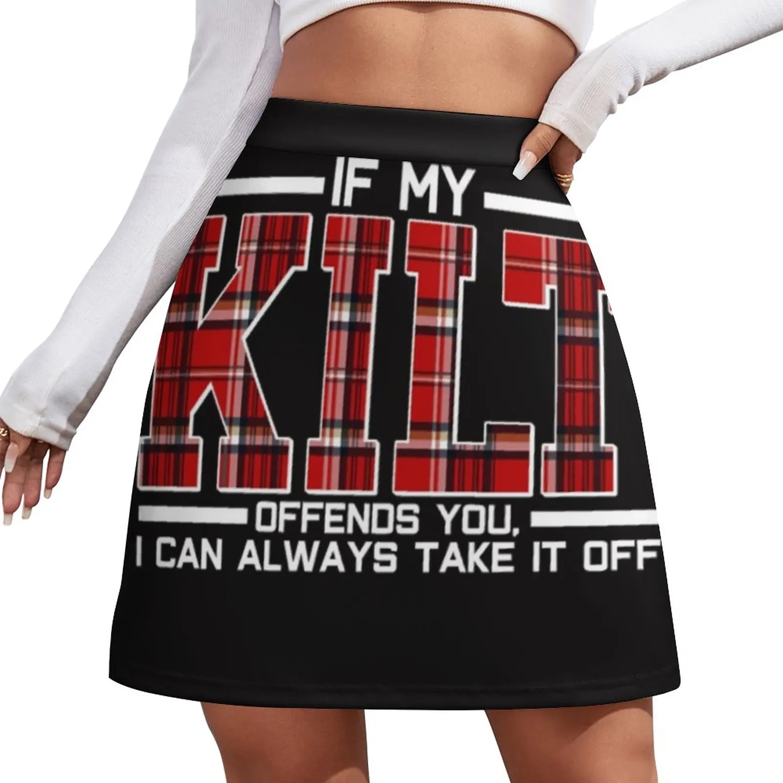 My kilt offends you take it off tartan day Mini Skirt sexy skirt Women\'s skirts women clothing 2023 new arrivals