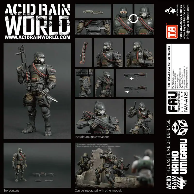 

IN STOCK New 10cm Acid Rain 3.75-inch 1/18 FAV-A125 Haibao Marine Soldier & A126 Haibao Assault Soldier action figures toy