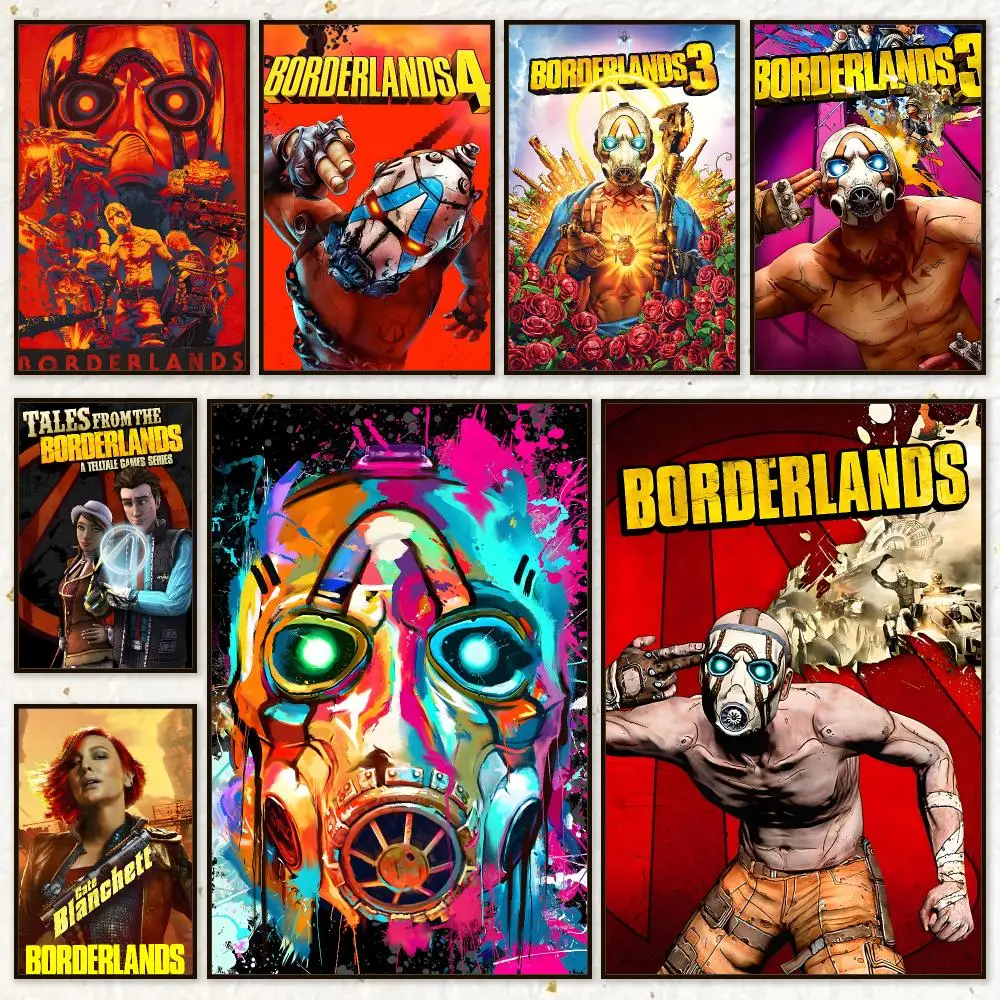 Game Action Borderlands Poster HD Waterproof Wall Art Posters Self Adhesive Bedroom Living Room Home Decor Gift