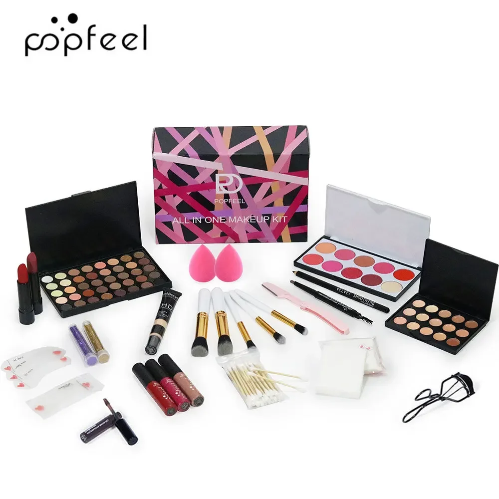 Limited-edition Popfeel Makeup Kit Full Set All In One Eyeshadow  Powder Lips Foundation Luxe Sets Gifts for Women Cosmetics New