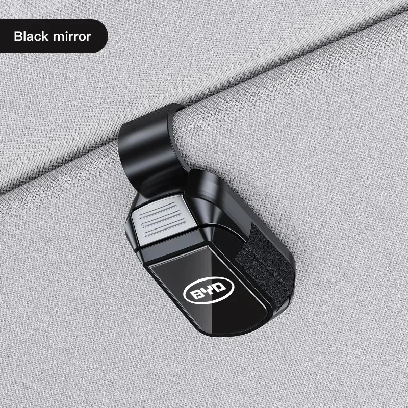 Mirror‑Surface Glasses Clip Bracket For BYD Atto3 Seal Han Tang Dolphin Song Yuan BYD Logo Car Sun‑Visor Sunglasses Holder Auto