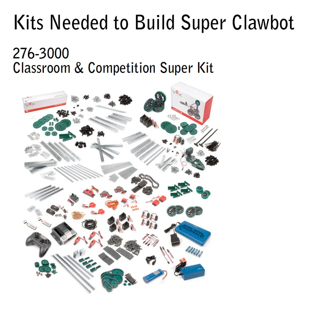 VEX EDR V4 Robotics CORTEX Series Super Clawbot Build Instructions Teaching Classroom & Competition Super Kit 276-3000