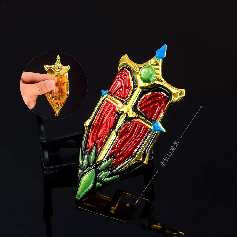 11cm World of Warcraft Weapon Model Broken Halberd Barriers Shield All Metal Game Peripherals Toy Sword Cosplay Boys Gifts Dolls