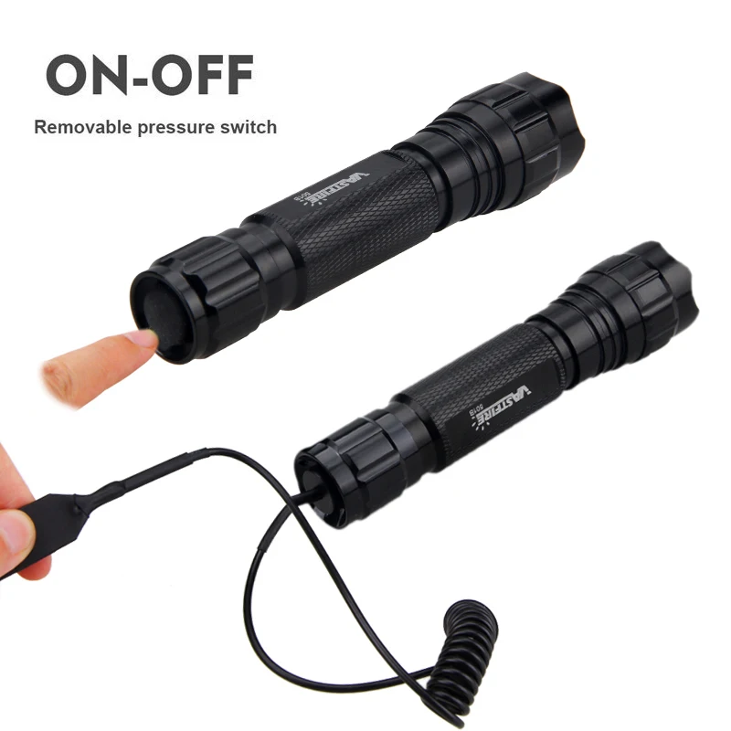 501B Professional Green/RED LED Hunting Flashlight Tactical 1-Mode Torch+18650+USB Charger+Tail Switch+45° Rifle Scope Mount