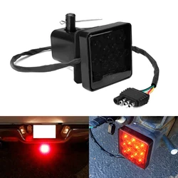 Smoked Lens 15-LED Truck Brake Light Trailer Hitch Cover Taillight Turn Signal Indicator Brake Stop Lamp Number Plate Light