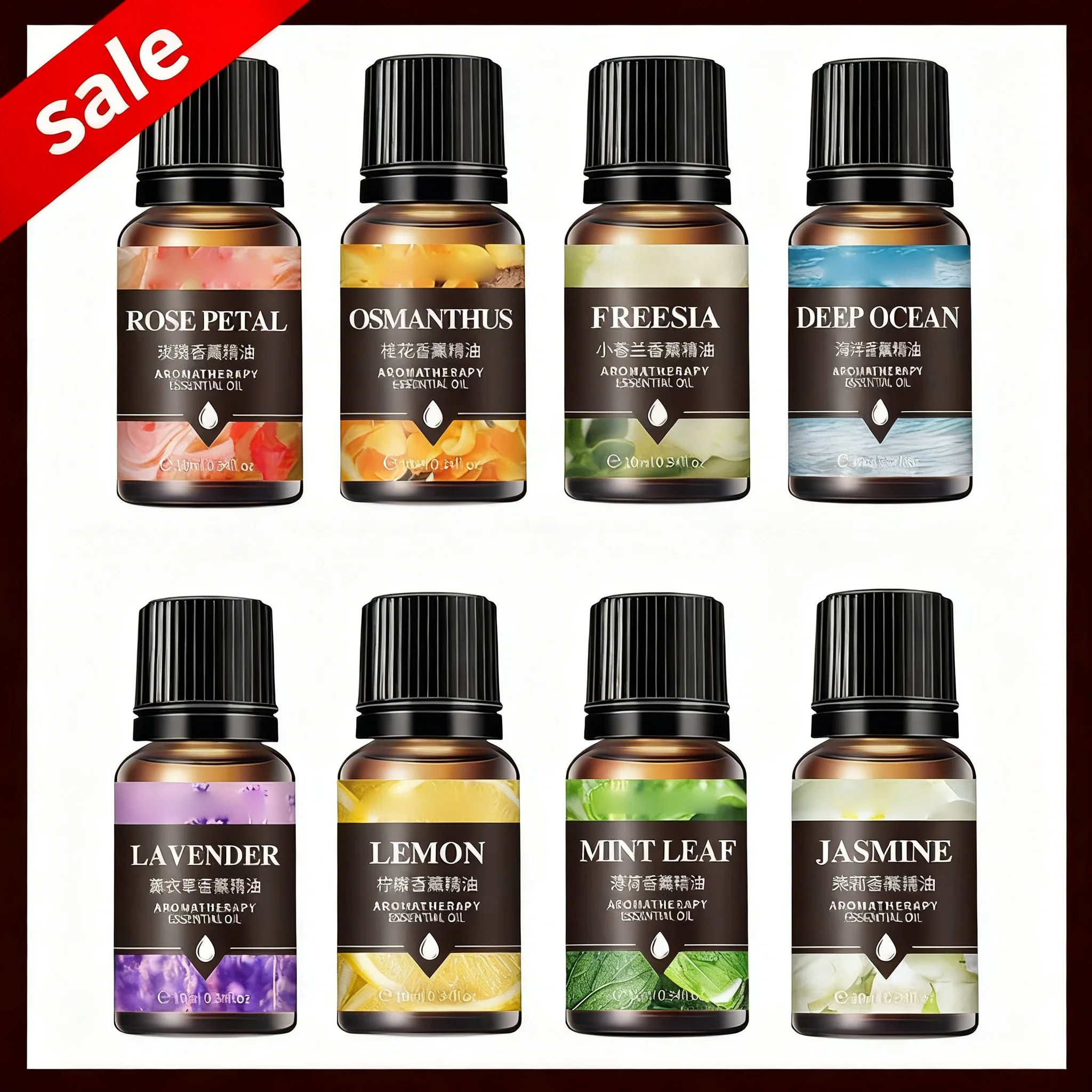 Fruit Flavor Essential Oil Natural Plant Lavender ROSE Lemon Mint Flavoring Oil for DIY Soap Candles Humidifier Air freshen 10ML