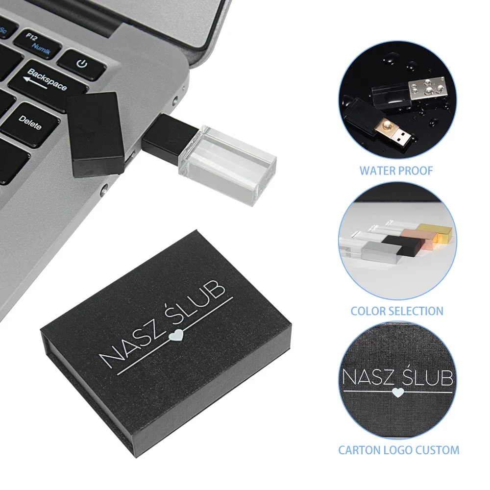 JASTERS-unidad Flash USB 3,0, Pendrive resistente al agua, con logotipo gratis de 4GB, 8GB, 16 GB, 32GB, 64GB y 128GB, ideal para regalo de boda