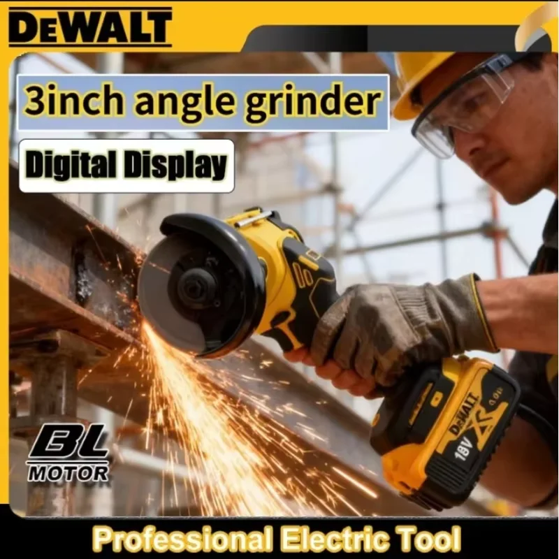 

DeWALT Mini 3'' Angle Grinder Portable Wireless Electric Grinder Cutting Polishing Power Tools Compatible with 18V/20V Battery