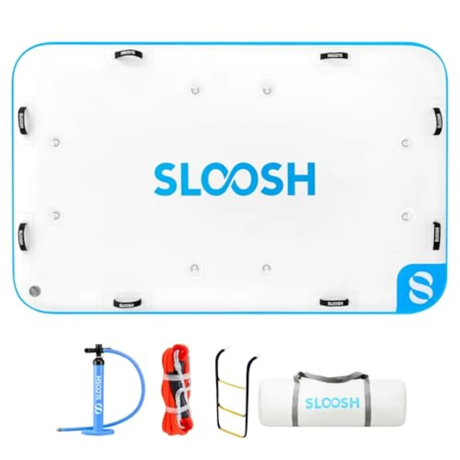 

Inflatable Floating Dock for Pool Lake Beach Use PVC Material Blue Non-Slip Surface Portable Air Platform