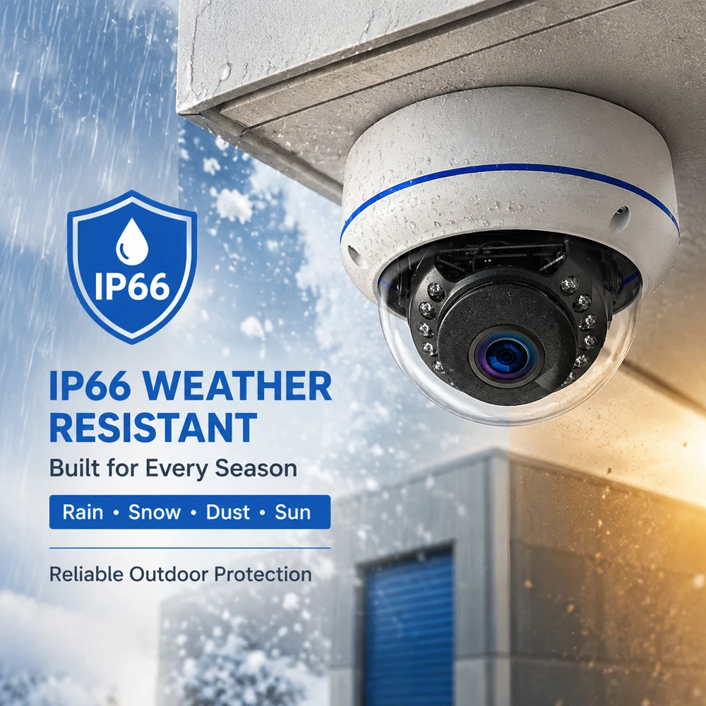 4K Outdoor Vandal‑proof POE Dome Camera 8MP Ultra HD IP66 Weatherproof AI Motion IR Night Vision POE Wired Surveillance CCTV Cam