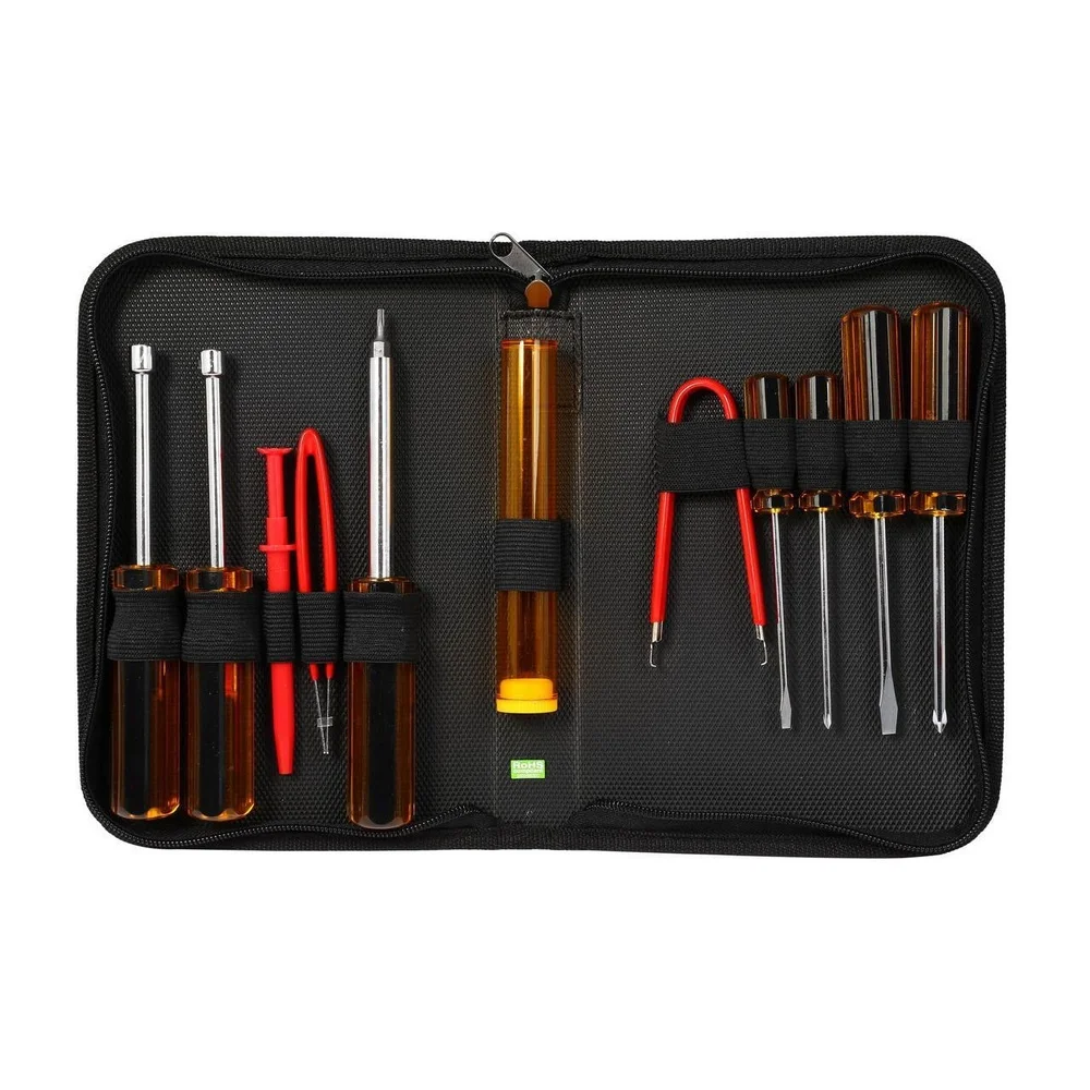 11 Piece PC Computer Repair Tool Kit with Portable Zippered Case Nut Drivers Screwdrivers Tweezers Parts Retriever Chip
