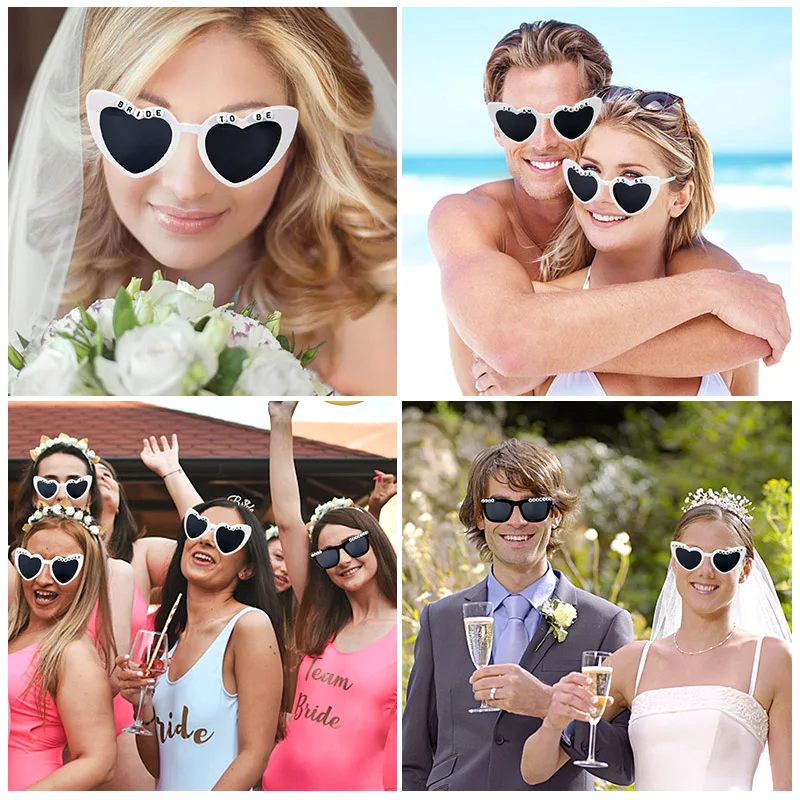 Wedding Just Married Sunglasses Bride Groom Bridal Shower Newlywed Couple Bachelorette Party Props Supplie Honeymoon Travel Gift