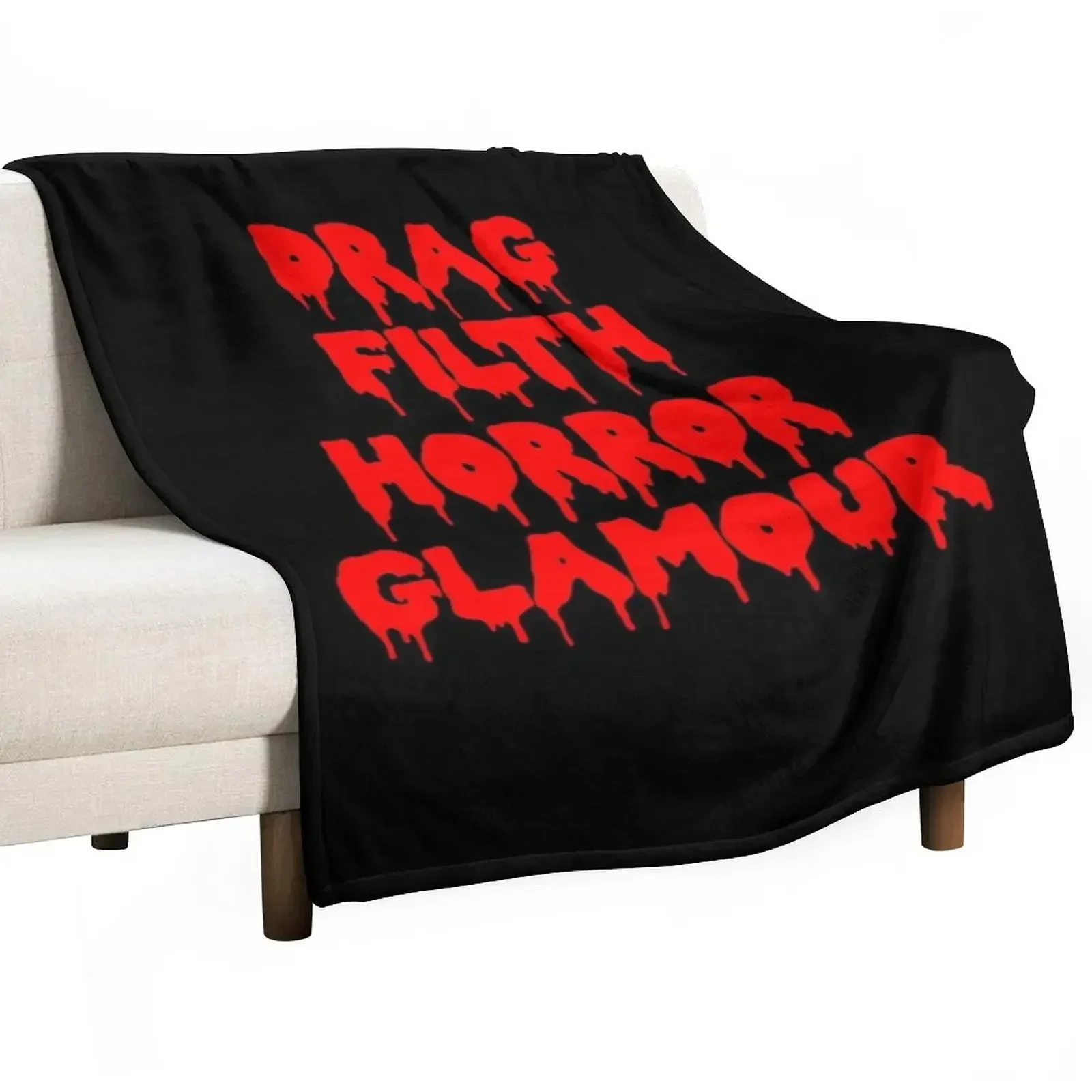 Drag Filth Horror Glamour Throw Blanket Retros Shaggy Blankets