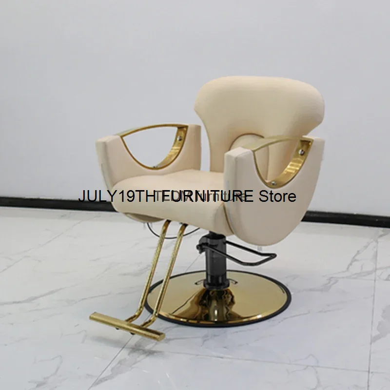 Comfortable White Barber Chairs Beauty Hairdressing Cosmetic Makeup Barber Chairs Stylist Silla Barberia Luxury Furniture