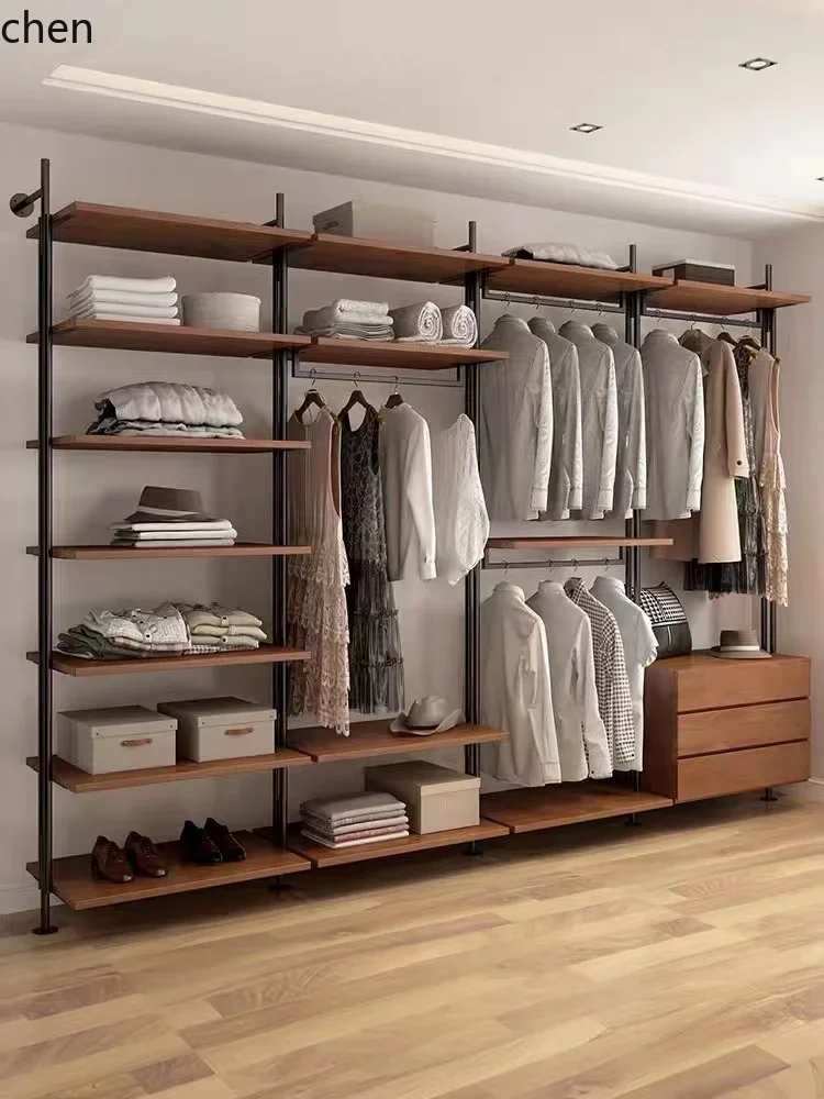 

C6.15 simple open wall wardrobe hanger floor partition storage rack hanging hanger