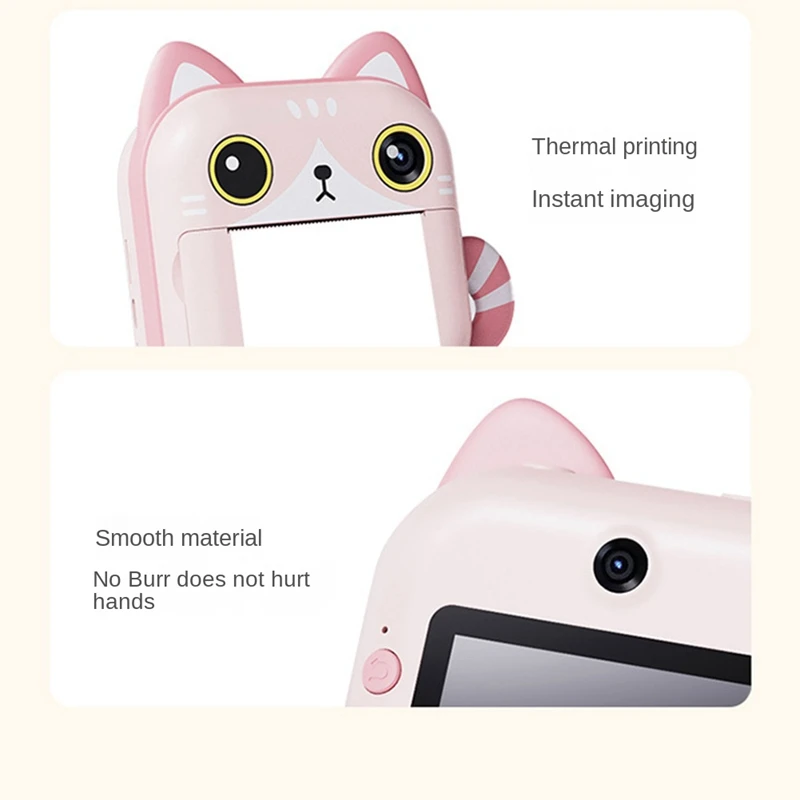 Baay-インスタントカメラ,2.4インチLCDスクリーン,デジタルカメラ,バッテリー,印刷用紙付き