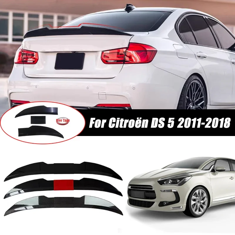 3pcs Sedan Rear Trunk Spoiler For Citroen DS 5 2011-2018 Adjustable DIY Modified Trunk Spoiler Automotive Accessories