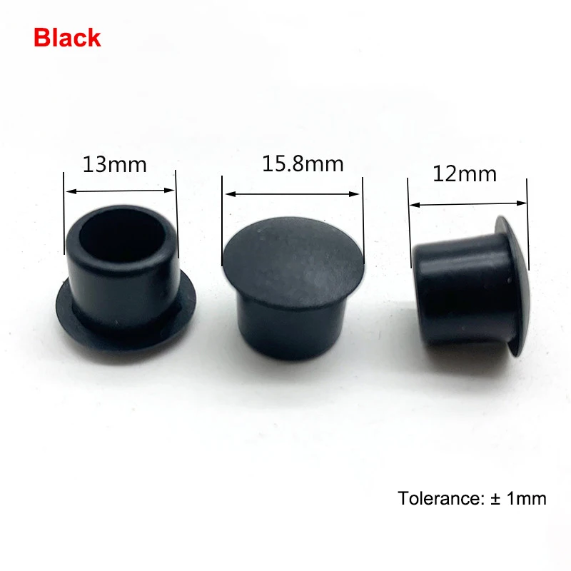 Produktbild von 32 Schwarze Gummistopfen – 14mm Für Löcher Von 13,5–13,8 Mm, Perfekt Zum Verschließen