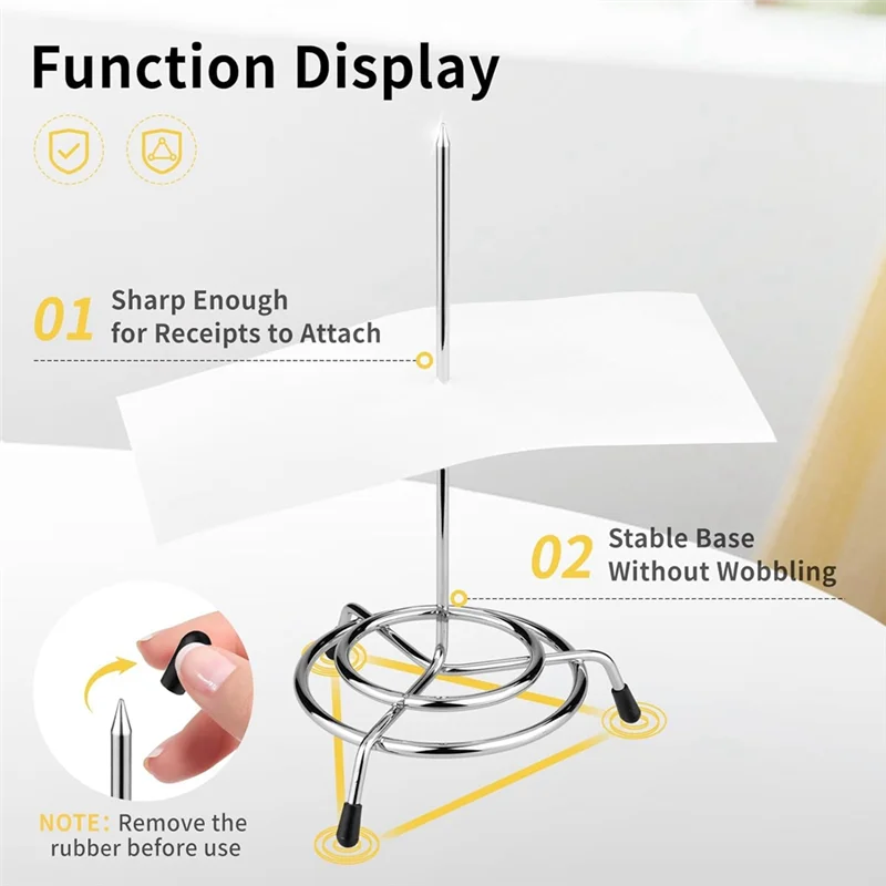 Ticket Stabber For Restaurant, 3PCS Ticket Receipt Holder Check Spindle Orders Spike For Businesses Kitchen Office, Easy To Use-