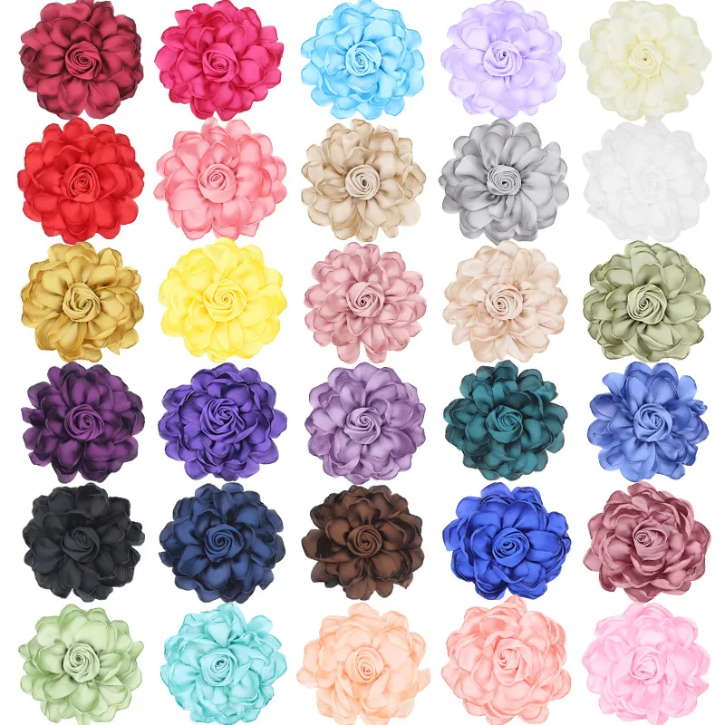 New 10.5CM Satin Edged Rose Fabric Three-dimensional Bud Brooch Women's Jewelry Accessories Pin Wedding Dress Party Gift Corsage