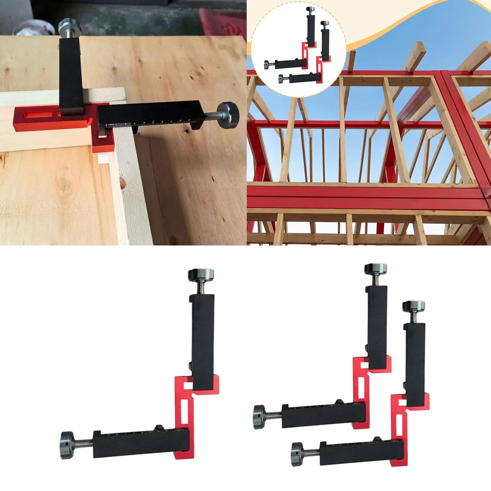 90 Degree Angle Clamp Kit Calibration Tool for Cabinet Door Professional Easily Install Multifunctional Sturdy Aluminum Alloy 90 Degree Angle Clamp Kit Calibration Tool for Cabinet Door Professional Easily Install Multifunctional Sturdy Aluminum Alloy