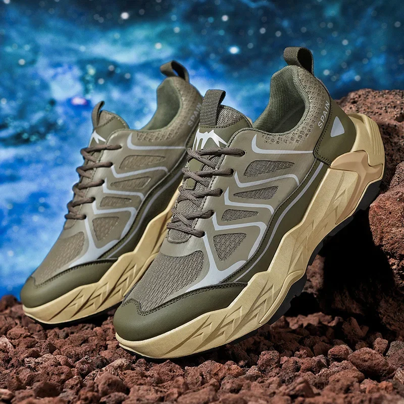 

New Mens Shoes Breathable Casual Sneakers Breathable Sturdy Upper Anti-slip Wear-resistant Soles Original Outdoor Hiking Shoe