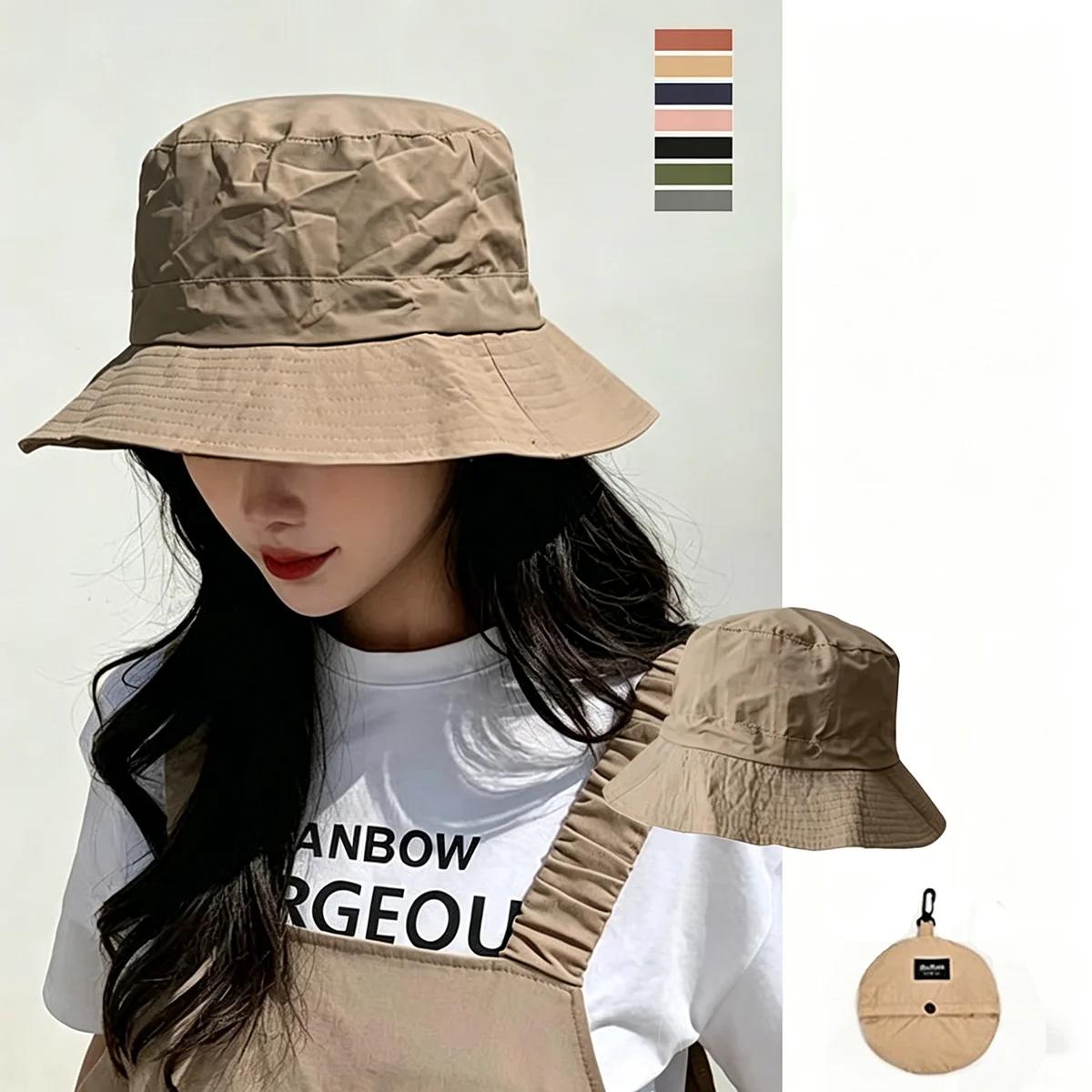 Unisex Sommer Faltbarer Schnelltrocknender Bucket Hat, Packbarer und Tragbarer Sonnenhut, Outdoor Sonnenschutz Wanderhut