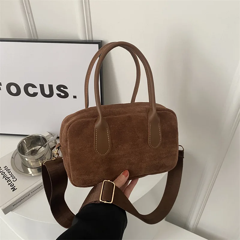 Women's shoulder bag Autumn Winter Scrub small women's bag bowling Boston large capacity handbag women
