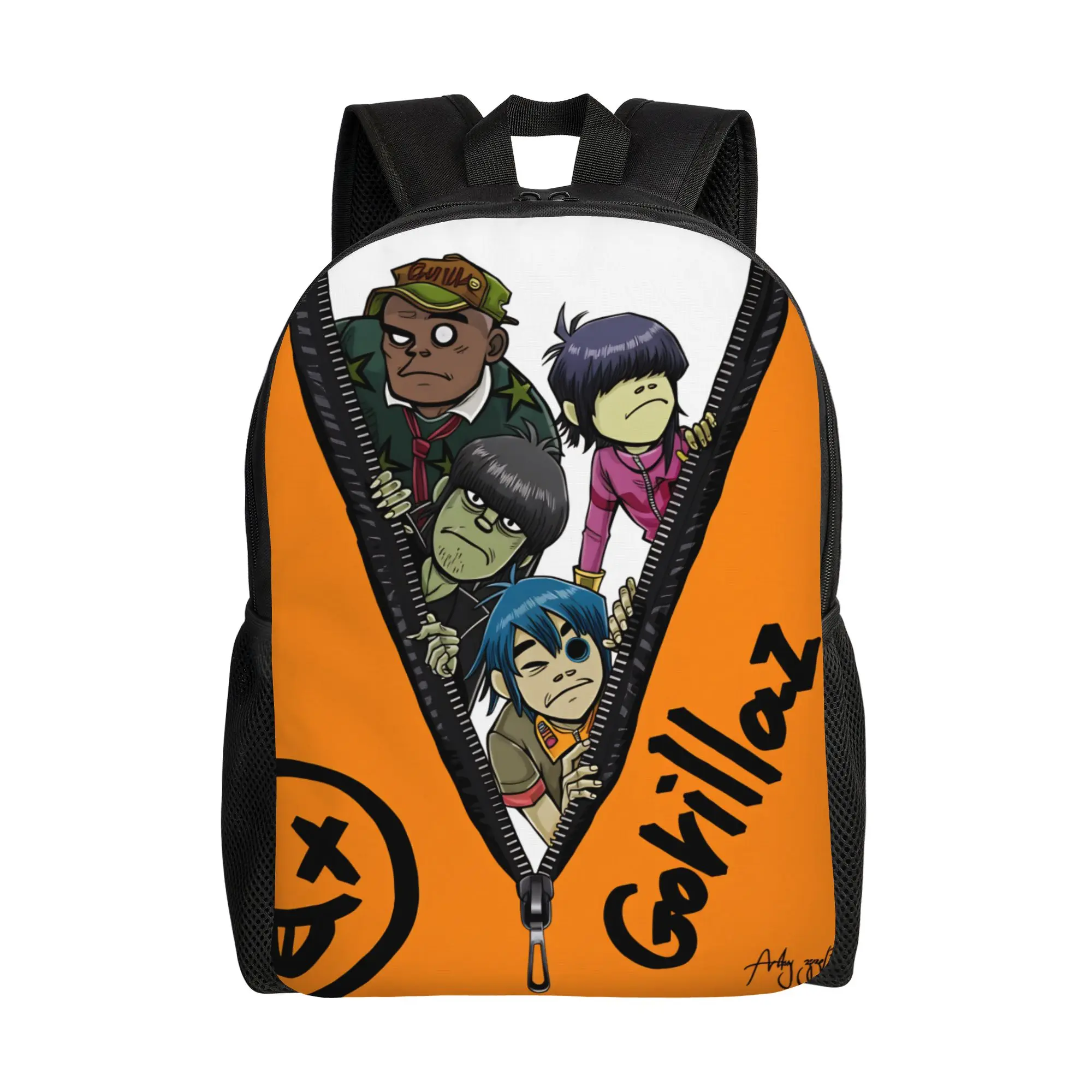 

gorillaz Backpack Kawaii Backpacks Unisex College Soft High School Bags Custom Rucksack