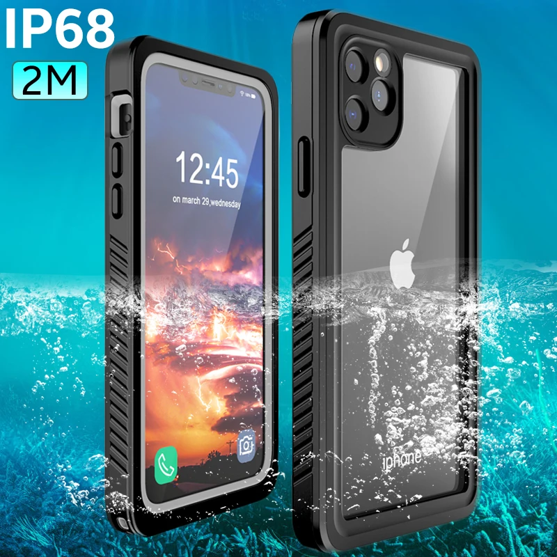 

10pcs 2M IP68 Waterproof Case for iPhone 12 11 Pro Max XR X XS MAX SE Shockproof Diving Case Cover For iPhone 7 8 6 6S Plus 5S