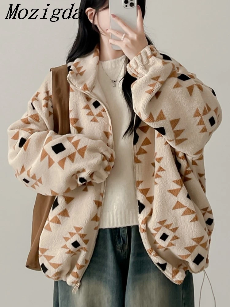 

Осенне-зимняя клетчатая шикарная куртка, пальто, женские корейские свободные вельветовые женские куртки на молнии, пальто, топ Manteau Femme Hiver