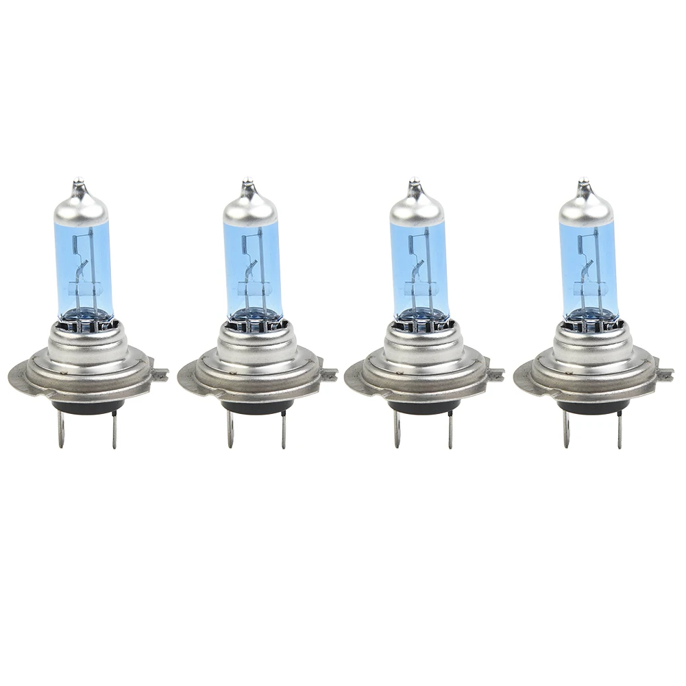 Set of 4 H7 100W 4500K Xenon Hid Super White Effect Look Headlight Bulbs, Enhance Your Car's Visibility and Safety