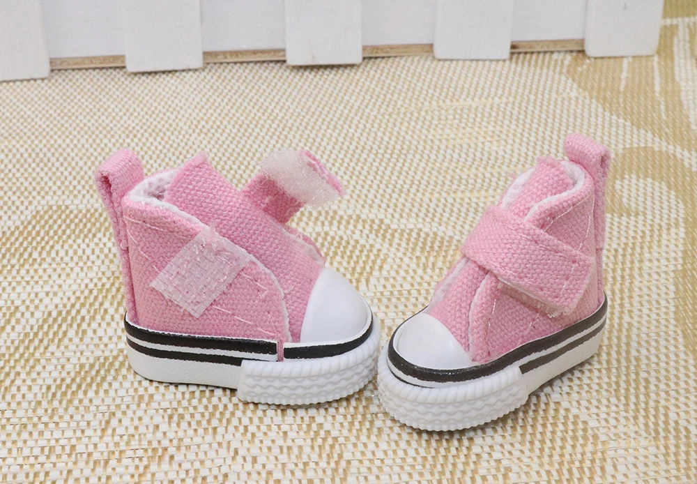 Puppenschuhe 3,5 cm * 2 cm * 3 cm für Bryc-Puppen Mini flache Canvas-Turnschuhe für 1/8 16 cm 6 Zoll BJD Finger-Tanzschuhe Spielzeug – Detail 10