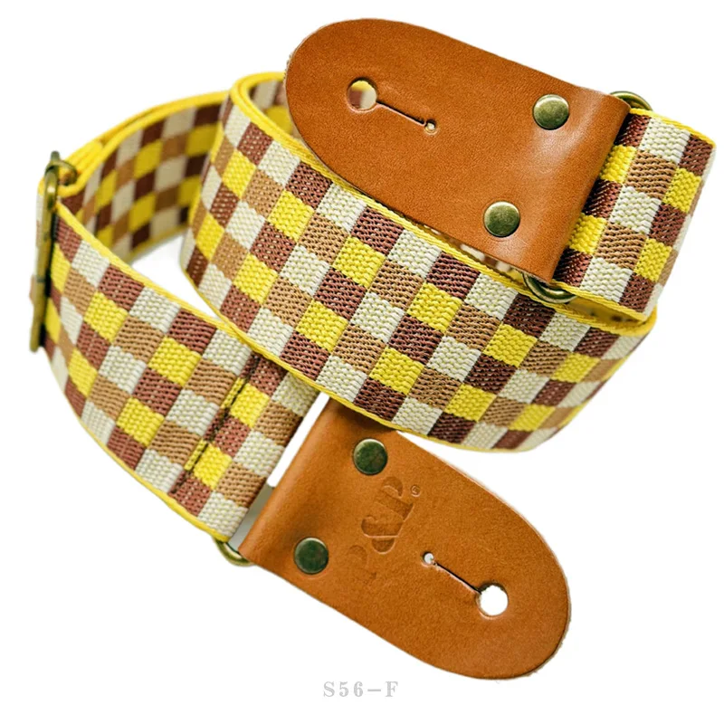 Jacquard Wide Thick Adjustable Guitar Strap Plaid Leopard Print Fit Acoustic Electric Instrument Accessory
