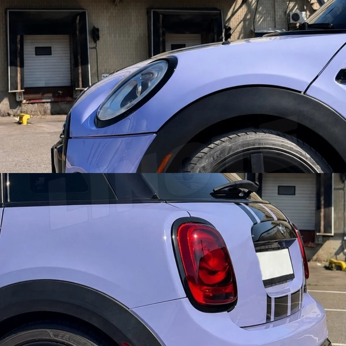 Car Headlight Head Tail Light Rear Lamps Frame Rings for Mini F55 F56 F57 2014-2024 ABS Glossy Black Cover Body Kits Trim Tuning