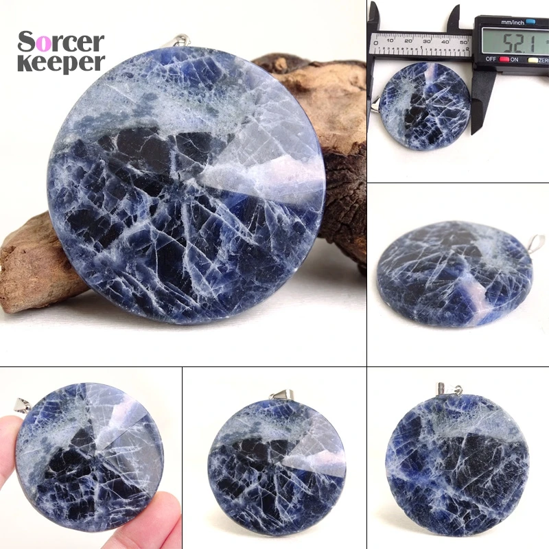 Women Men Jewelry New Crystal Pendant Necklace Natural Stone Blue Sodalite Beads Agate Reiki Healing Fashion Bijoux Women BQ256