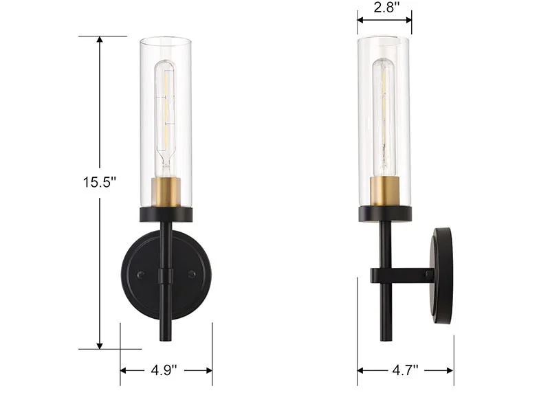 Bar salon Retro Brass wall Light vintage Copper Wall Lamp Luxury Living Room Glass Wall sconce Bathroom Mirror Light 110-240V