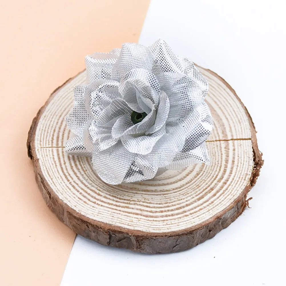 

100Pcs Artificial Rose Heads Solid Color Fake Rose Exquisite Workmanship Home Wedding Decoration Romantic Flower Decoration