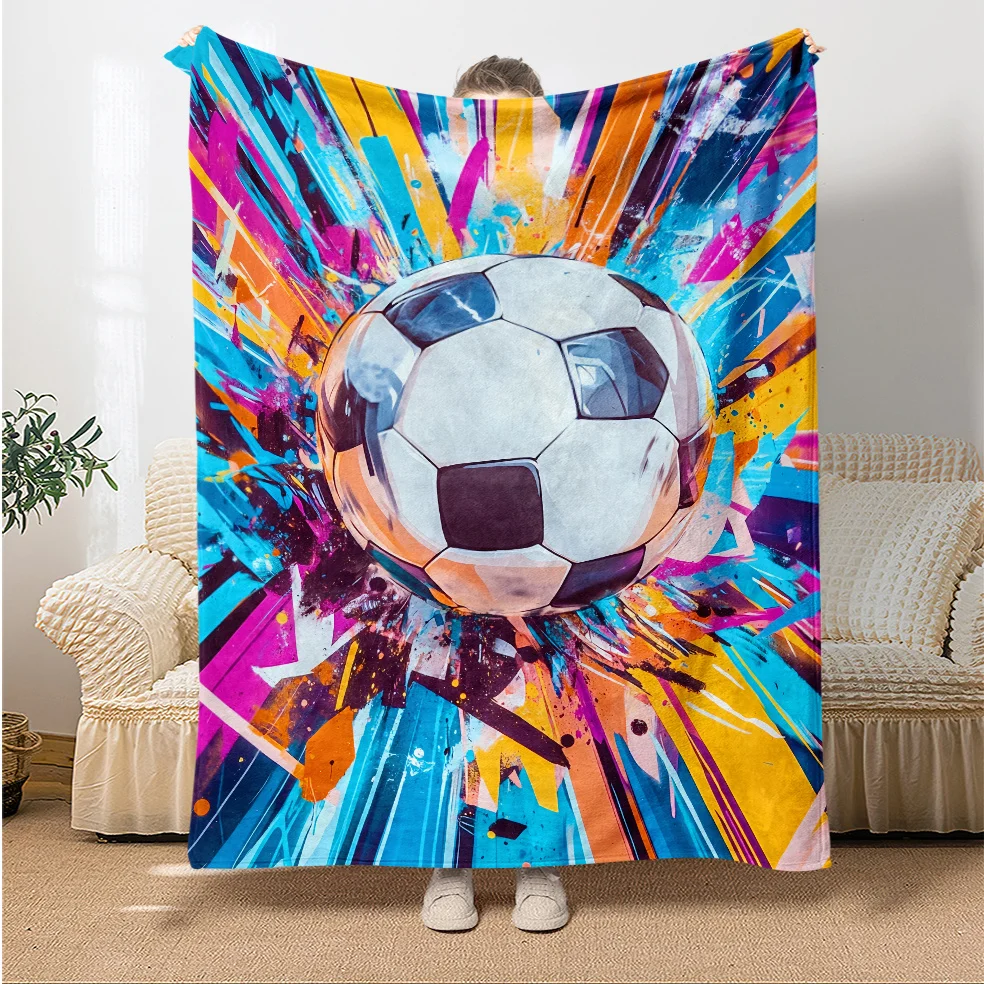 Gridiron Glory Flannel Throw Blanket Soft Football Theme Design All Season Cozy Comfort for Sports Fan Gift