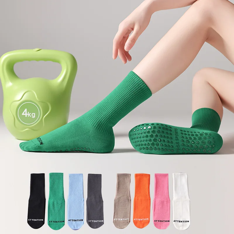 

Yoga Socks Women Candy Colors Cotton Indoor Floor Dance Sports Socks Professional Silicone Anti-slip Gym Fitness Pilates Socks