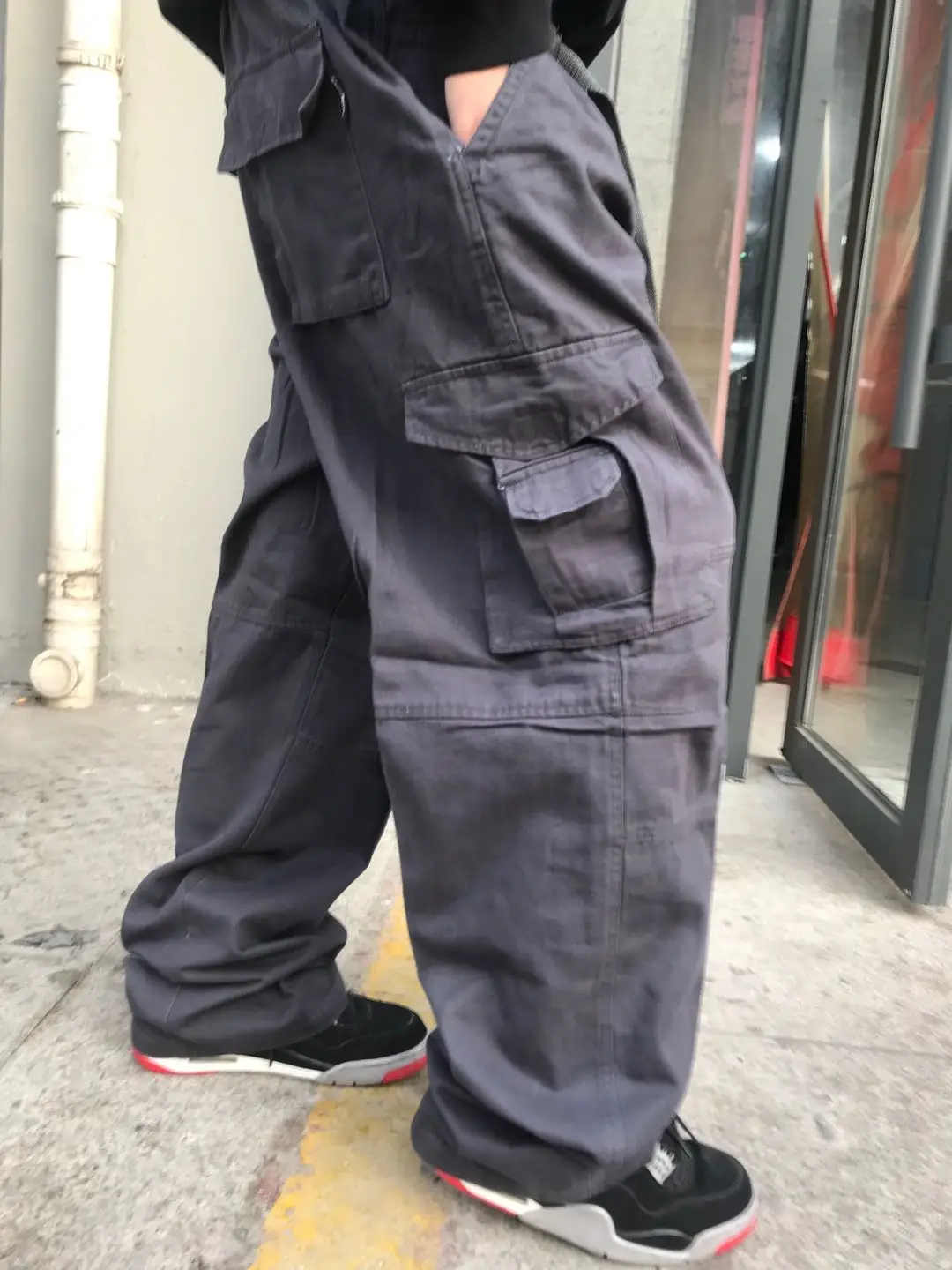 150kg Plus Size Fat Men's Work Cargo Pants Male Loose Multi-pocket Casual Straight Sports Trousers Outdoor Tactical Baggy Pants