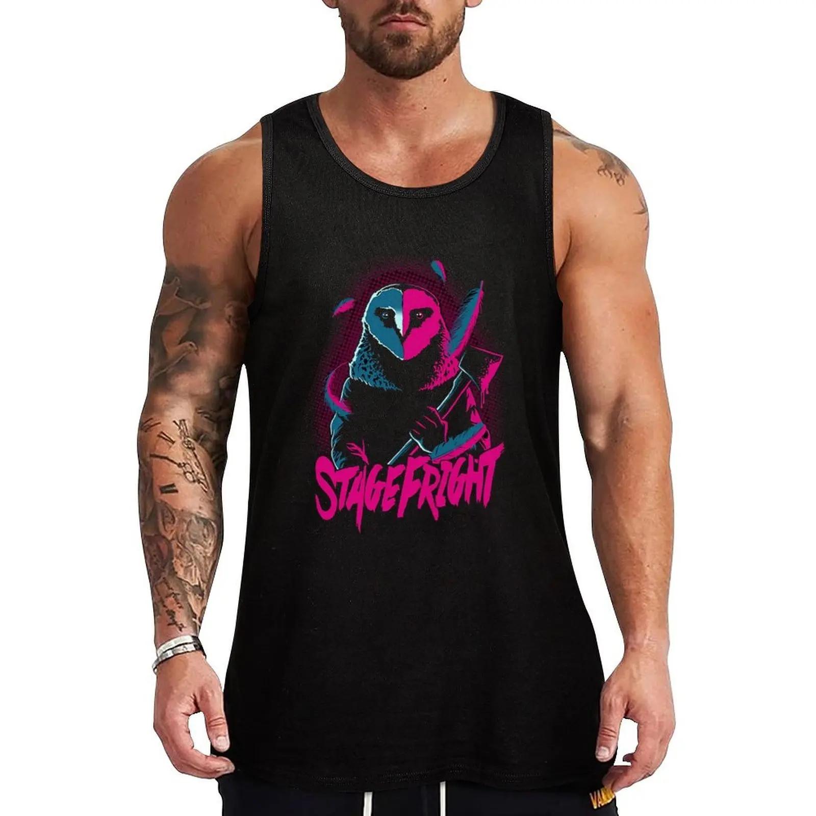 

Stagefright / Deliria / Bloody Bird cult classic slasher horror movie inspired retrowave design Tank Top vest men Men's t-shirt
