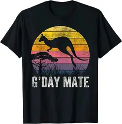 Kangarooイタリアのシンボルが付いたTシャツ,g'dayのmate,面白い,トレンディ