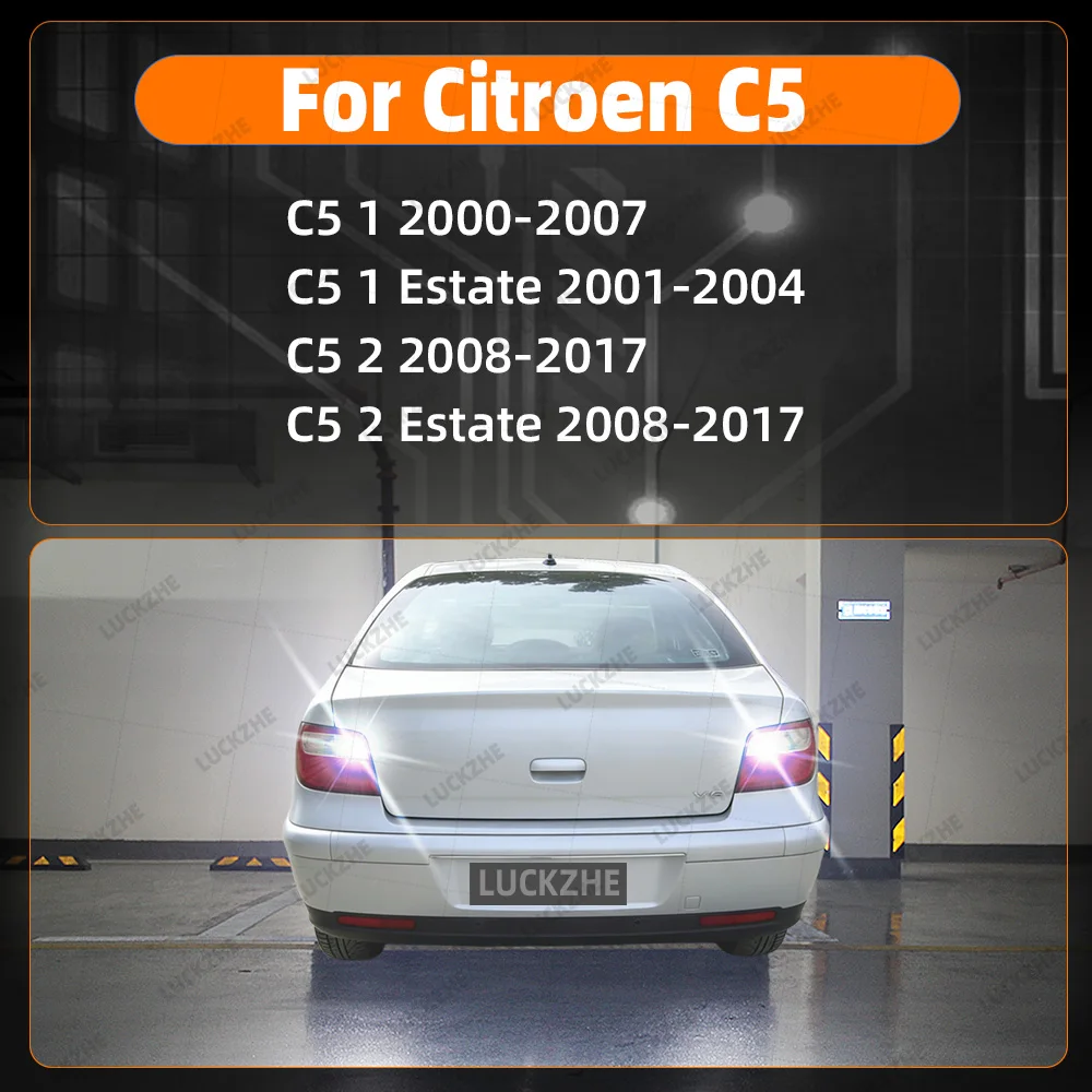 For Citroen C5 1 2 Estate LED Reverse Lights Car Reversing Lamp Backup LED Back Up Bulb 2000-2011 2012 2013 2014 2015 2016 2017