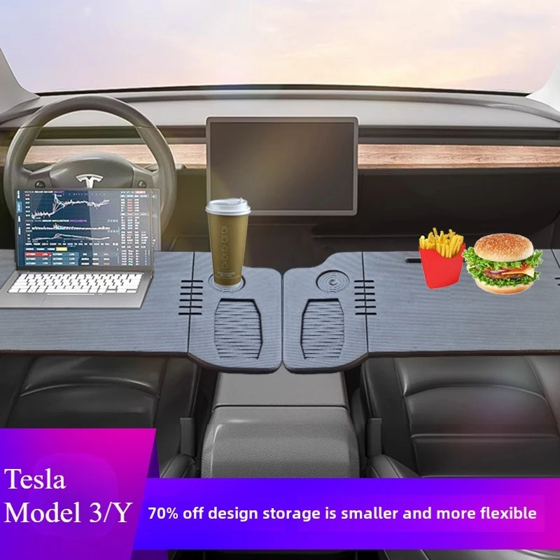 

for Tesla 3 Y Drive Desk Steering Wheel Foldable Laptop Stand Car Wheel Lunch Tray Fast Food Breakfast Tray Kids Meal Coffee Pot