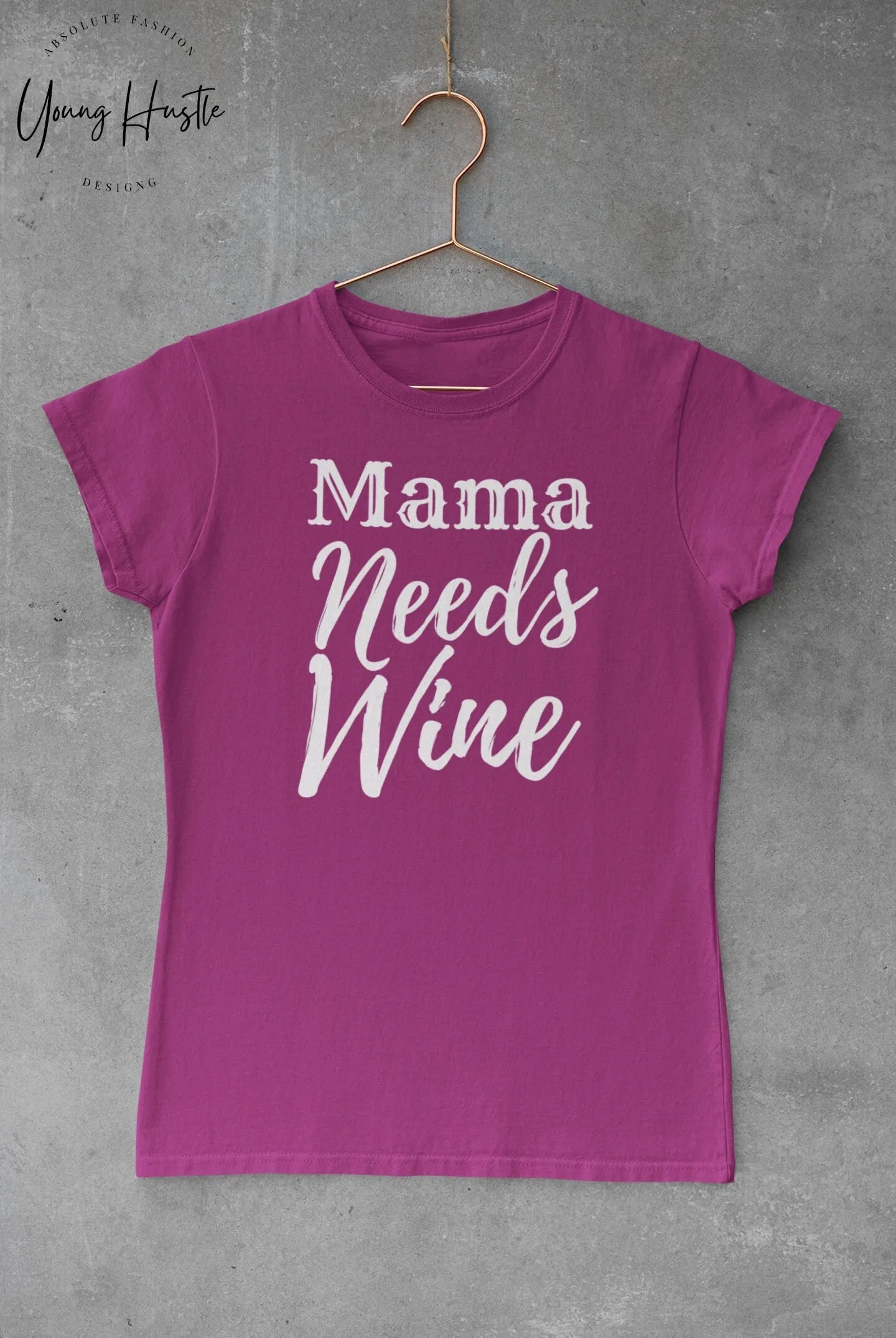 La mamá necesita vino camiseta divertida mamá para jóvenes amantes camiseta