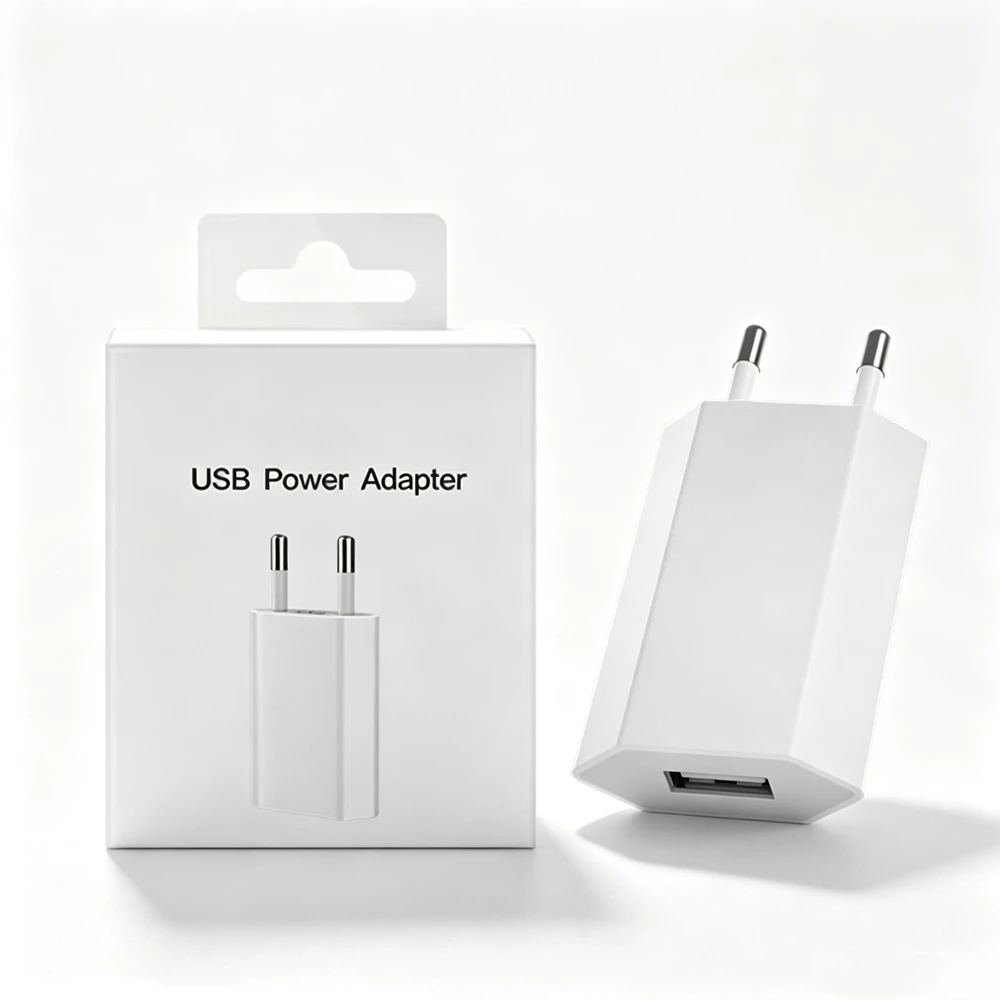 EU Plug 5V 1A 5W USB Wall Charger For iPhone Samsung LG Moto Xiaomi Redmi Universal Phone Charger Power Adapter With Retail Box