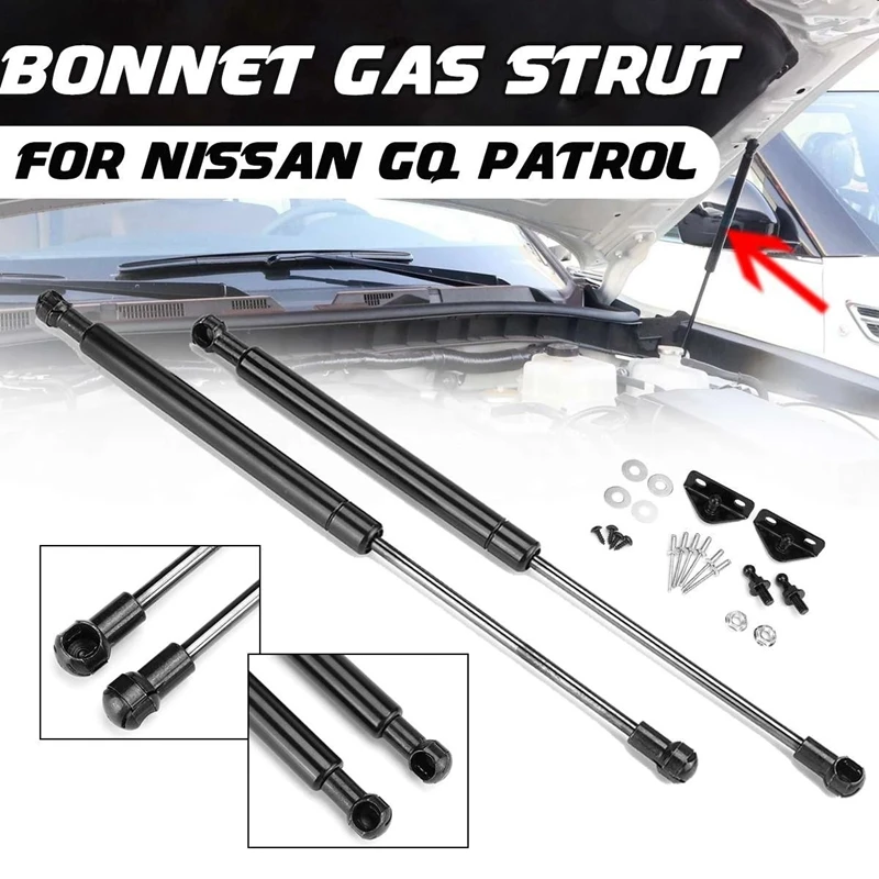 2Pcs Car Front Bonnet Spring Gas Strut Bars Gas Spring Modification For Nissan GQ Patrol